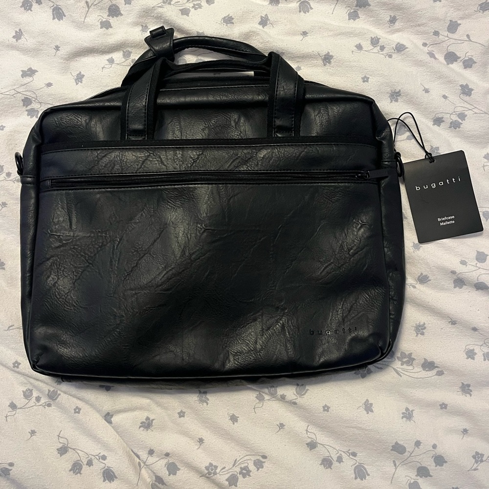 Bugatti Black Leather Men's Bag